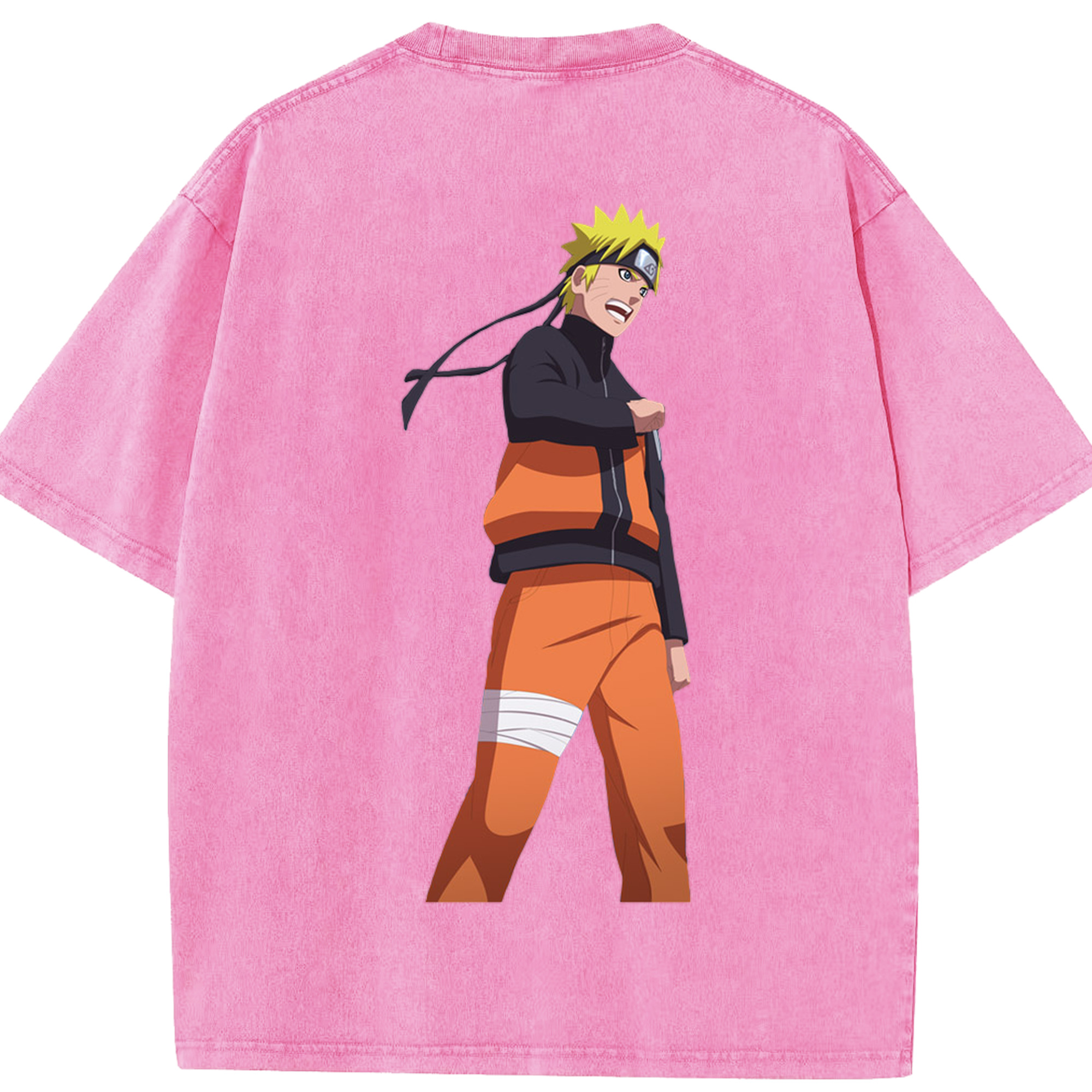 （画像用） NARUTO -ナルト- うずまき ナルト Uzumaki Naruto 綿100% ヴィンテージ風 半袖Tシャツ（背面プリント）